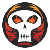 flaming skull