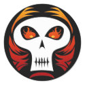 Flaming Skull stickers by tshirtfun Flaming Skull stickers