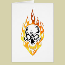 Flaming Skull Tattoo cards