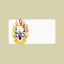 Flaming Skull Tattoo labels