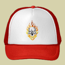 Flaming Skull Tattoo hats