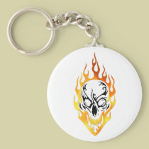 Flaming Skull Tattoo keychains