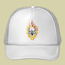 Flaming Skull Tattoo hats