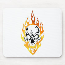 Flaming Skull Tattoo mousepads