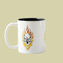 Flaming Skull Tattoo mugs