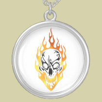 Flaming Skull Tattoo necklaces