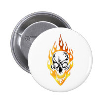 Flaming Skull Tattoo buttons