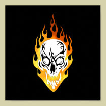 Flaming Skull Tattoo posters