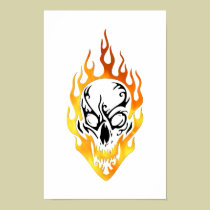 Flaming Skull Tattoo posters