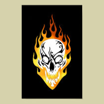Flaming Skull Tattoo posters
