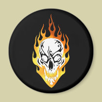 Flaming Skull Tattoo magnets