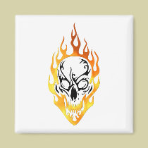 Flaming Skull Tattoo magnets