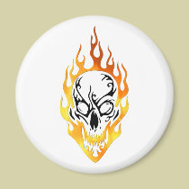 Flaming Skull Tattoo magnets
