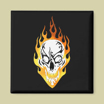 Flaming Skull Tattoo magnets