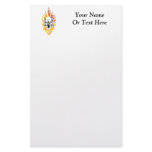 Flaming Skull Tattoo Stationery Paper