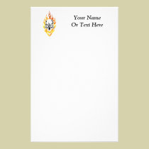 Flaming Skull Tattoo stationery