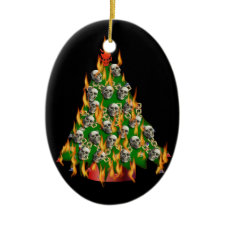 Flaming Skull Tree ornament