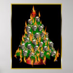 Flaming Skull Tree Poster