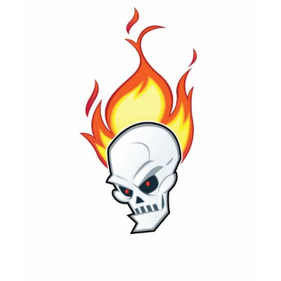 Flaming Skull White T Shirts by spiritfuel