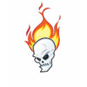 Flaming Skull White t-shirts