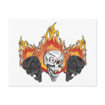 Flaming Skulls postcards