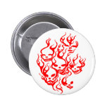 Flaming Skulls-red Buttons