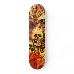 Flaming skulls Skateboard
