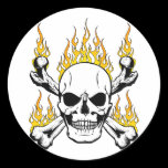 Flaming Skulls Stickers
