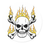 Flaming Skulls Stickers