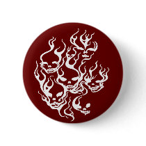 Flaming Skulls-white buttons