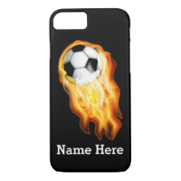 Flaming Soccer iPhone 6 Cases with YOUR TEXT
