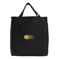 Flaming Softball embroidered bags by ZazzleEmbroidery Flaming Softball embroidered bags