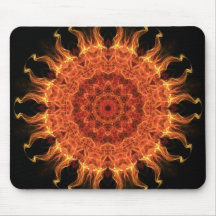Flaming Sun Mouse Pads