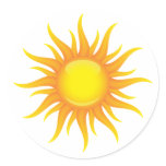 Flaming sun stickers
