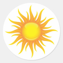 Flaming sun stickers