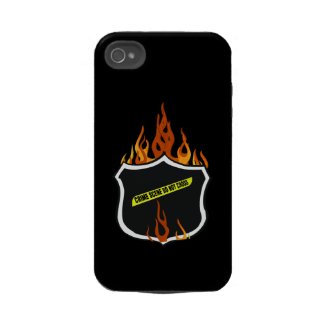 Flaming Tattoo Police Badge Iphone 4 Id Cover