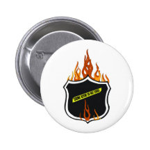 Flaming Tattoo Police Badge Pins