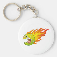 Flaming Tennis Ball Keychains