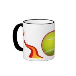 flaming tennis ball  products mugs