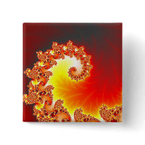 Flaming Tentacle - Fractal Art Pin