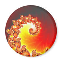 Flaming Tentacle - Fractal Art Magnet