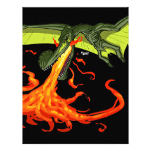 Flaming-throwing Pterodactyl Dinosaur - Sean Moore Letterhead Template