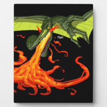 Flaming-throwing Pterodactyl Dinosaur - Sean Moore Photo Plaque