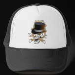 Flaming Top Hat Skull hats