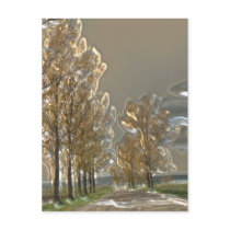 Flaming trees postcard