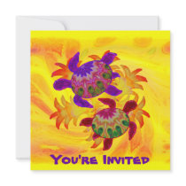 Flaming Turtles Invitations