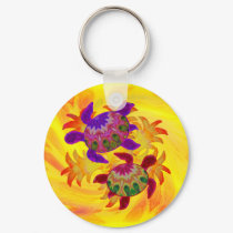Flaming Turtles Keychain