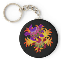 Flaming Turtles Keychain