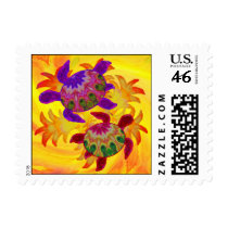 Flaming Turtles Stamps