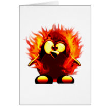 Flaming Tux (Penguin Torch) Cards